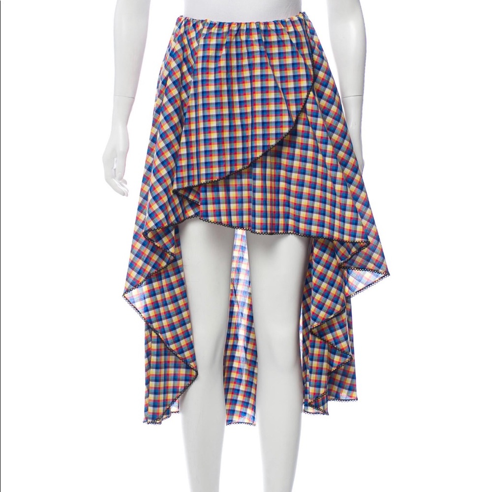 Caroline Constas Size Small high low gingham skirt